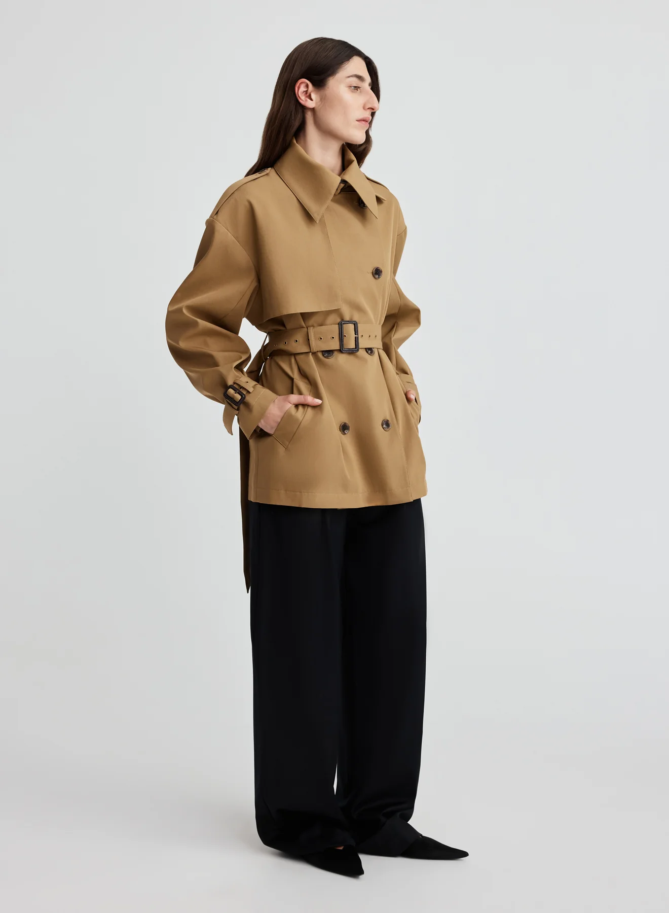 FARREN SHORT TRENCH (TAN) - Image 6
