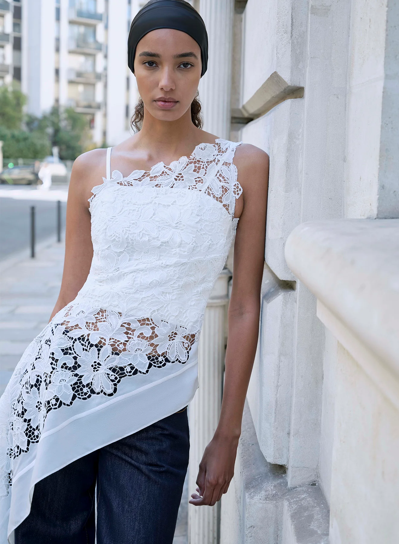 FAYE TOP (WHITE GUIPURE LACE W/ SWAN) - Image 3