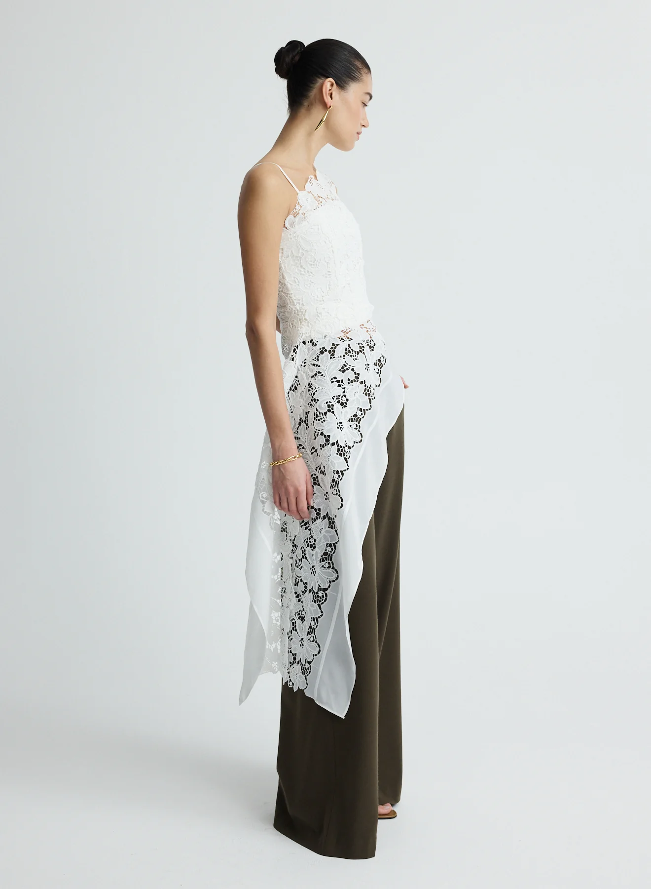 FAYE TOP (WHITE GUIPURE LACE W/ SWAN) - Image 4