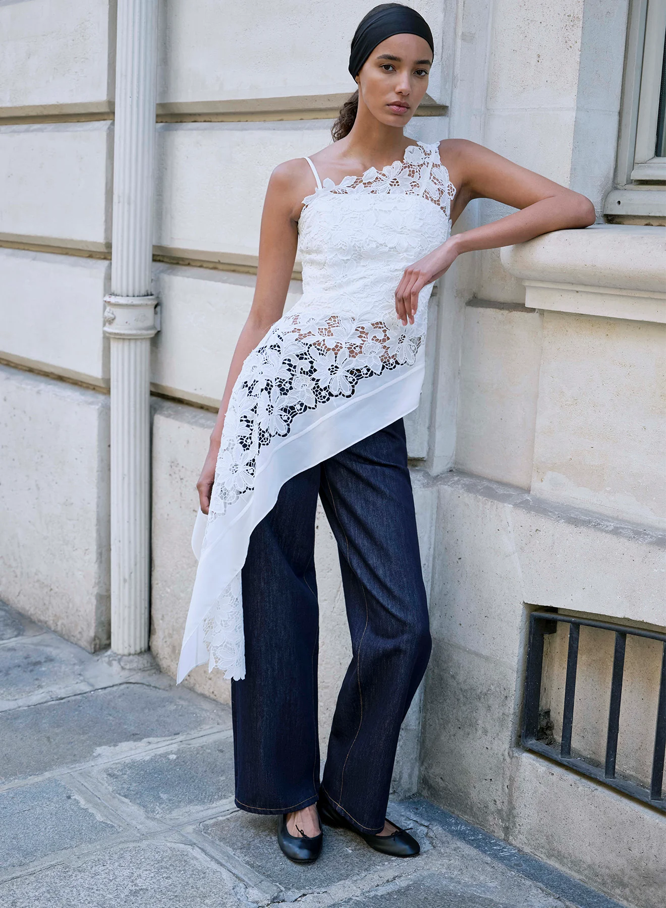 FAYE TOP (WHITE GUIPURE LACE W/ SWAN) - Image 5
