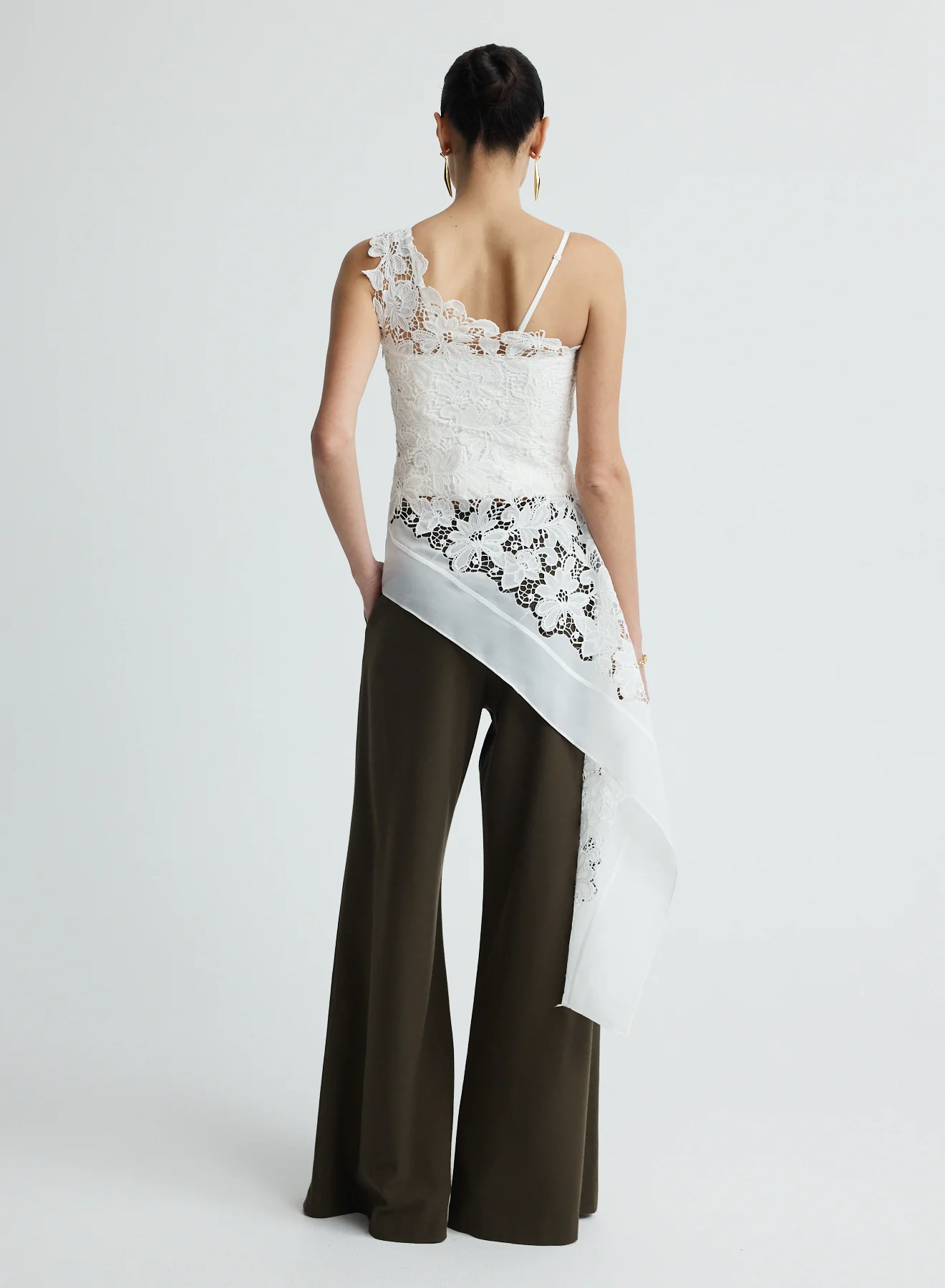 FAYE TOP (WHITE GUIPURE LACE W/ SWAN) - Image 6