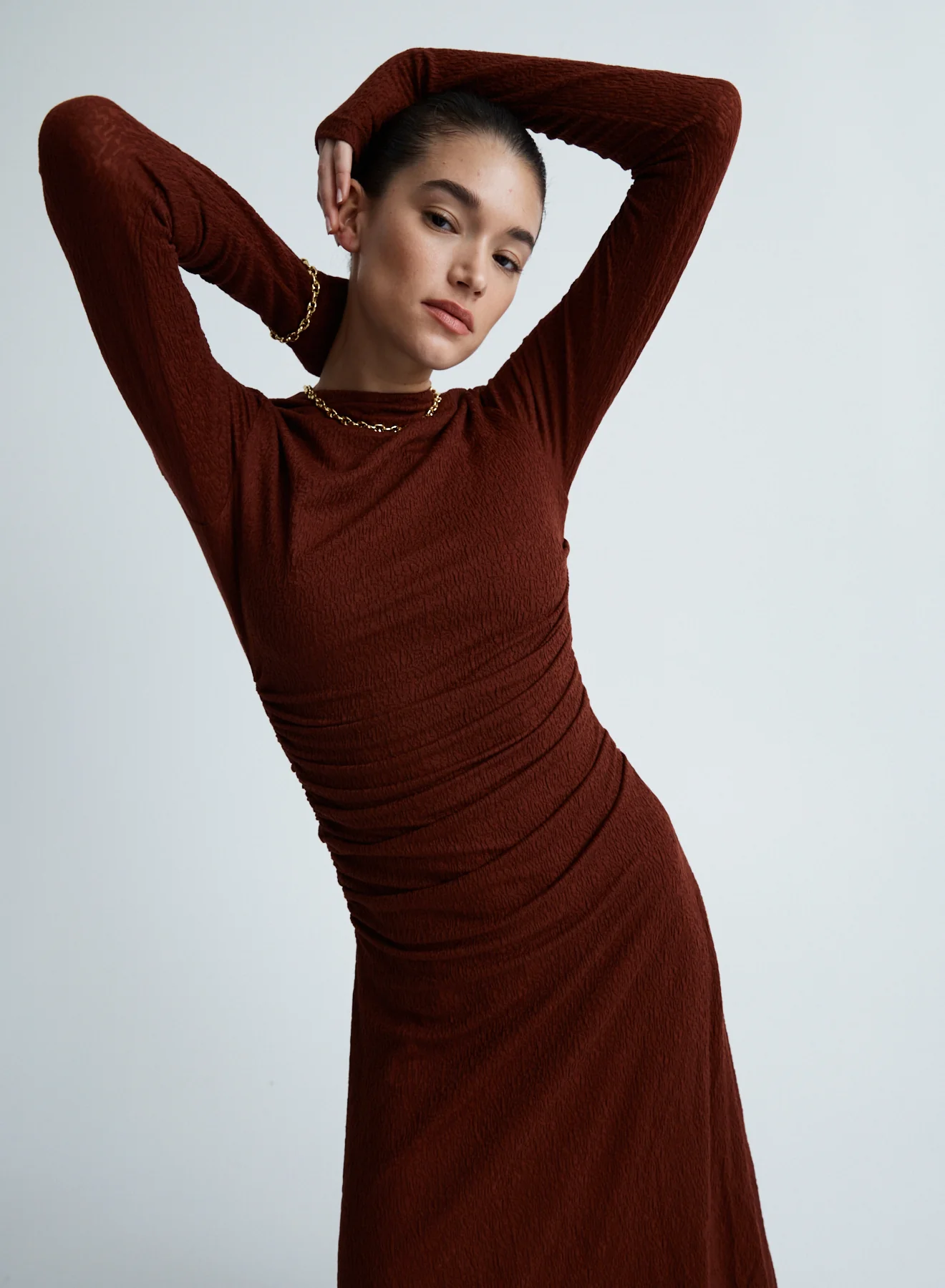 HARLOW DRESS (BURGUNDY) - Image 3