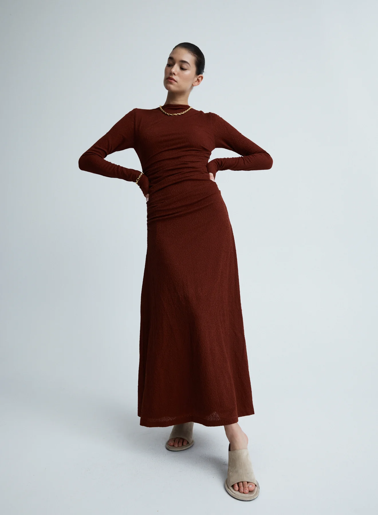 HARLOW DRESS (BURGUNDY) - Image 6