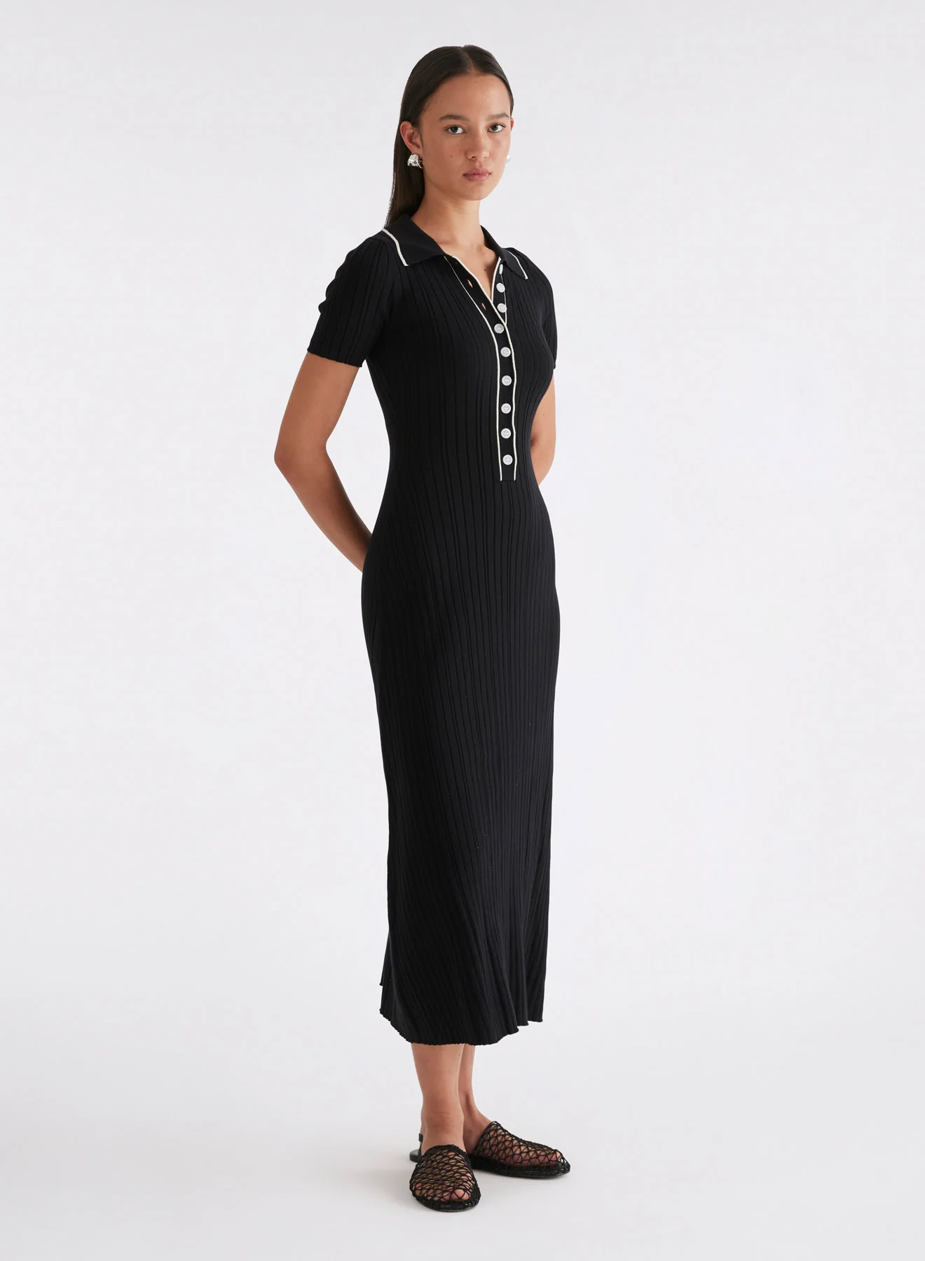 PENELOPE DRESS (RAVEN W/ SILENCE TRIM) - Image 3